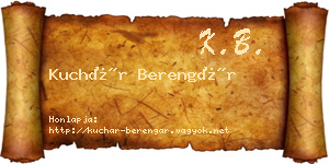 Kuchár Berengár névjegykártya